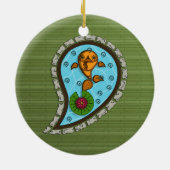 Skaliert das Goldfisch-Ornament Keramikornament (Hinten)