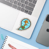 Skaliert den Goldfish Contour-Aufkleber Aufkleber (Laptop mit iPhone)
