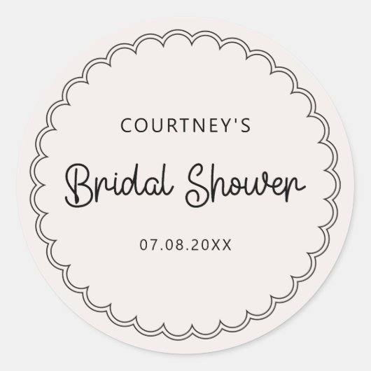 Skalierte Brautparty Runder Aufkleber (Vorderseite)