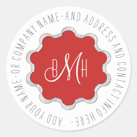 Skalierte Circle Monogramm Farbe ID306 Runder Aufkleber (Vorderseite)