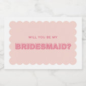 Skalierte Kante Fett Text Bridesmaid Candle Label Lebensmitteletikett (Einzelnes Label)