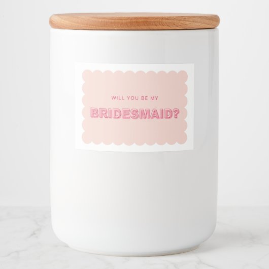 Skalierte Kante Fett Text Bridesmaid Candle Label Lebensmitteletikett (Vorderseite)