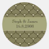 Skalierte personalisierte Hochzeitsticker Runder Aufkleber (Vorderseite)