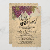Skalierte Weinberge Wasserfarbe auf 60 Jahre Einladung (Vorne/Hinten)