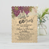 Skalierte Weinberge Wasserfarbe auf 60 Jahre Einladung (Stehend Vorderseite)