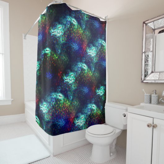 Skalierung auf dunkelblau bis farbig duschvorhang (Beispiel)