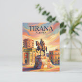 Skanderbeg-Platz Albanien Postkarte (Stehend Vorderseite)