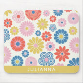 Skandi Boho Folk Blumenmuster personalisiert Mousepad (Vorne)