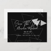Skandi Geometrie Save the Date Postcard Postkarte (Vorne/Hinten)