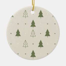Skandi-Minimalisten-Bäume-Muster Weihnachtsdekorat Keramik Ornament