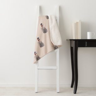 Skandi-Pflaumen-Rosa-Puder-Sherpa-Decke Sherpadecke