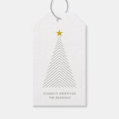 Skandinavian Christmas Tree Minimalist Gold Star Geschenkanhänger (Vorderseite)