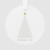 Skandinavian Christmas Tree Minimalist Gold Star Ornament (Rückseite)
