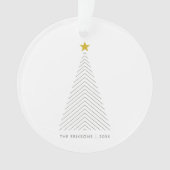 Skandinavian Christmas Tree Minimalist Gold Star Ornament (Vorderseite)
