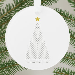 Skandinavian Christmas Tree Minimalist Gold Star Ornament