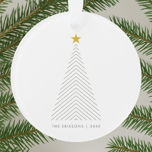 Skandinavian Christmas Tree Minimalist Gold Star Ornament
