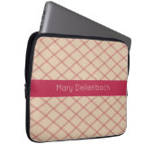 Skandinavien Art Deco Muster mit Magenta Name Stre Laptopschutzhülle (Vorne Rechts)