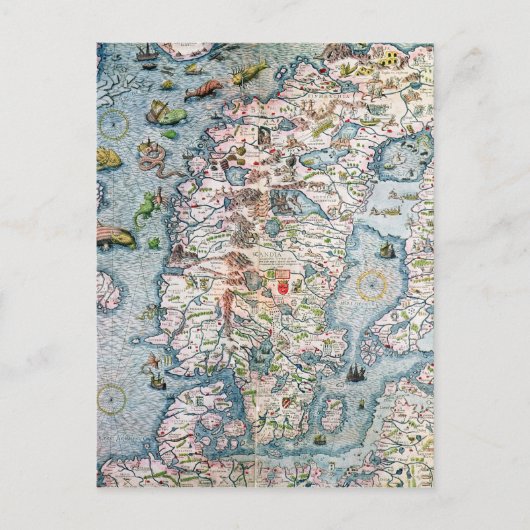 Skandinavien, Detail aus dem Hafen von Carta Postkarte (Vorderseite)