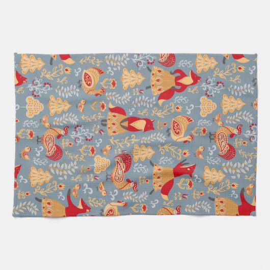 Skandinavien Folk Art Kitchtuch Geschirrtuch (Horizontal)