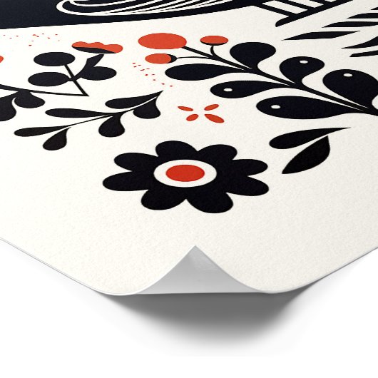 Skandinavien Folklore Bird Art Poster (Ecke)