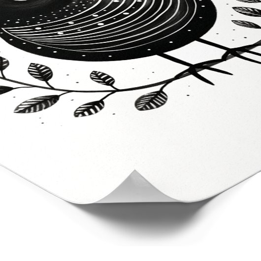 Skandinavien Folklore Bird Art Poster (Ecke)