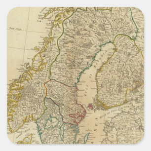 Skandinavien im Norden Staaten Quadratischer Aufkleber