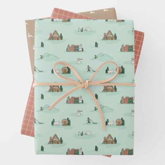 Skandinavien Inspiriertes Wrapping Paper Geschenkpapier Set (Beispiel)
