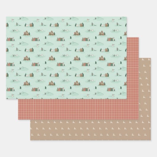 Skandinavien Inspiriertes Wrapping Paper Geschenkpapier Set (Set)