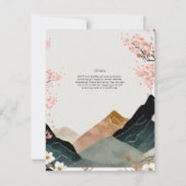 Skandinavien Japandi Wedding Theme Pink Black Einladung (Rückseite)