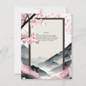 Skandinavien Japandi Wedding Theme Pink Black Einladung (Rückseite)