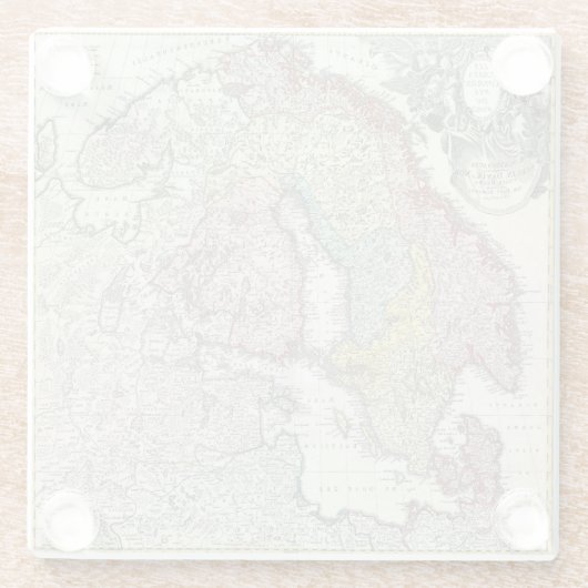 Skandinavien Karte Glasuntersetzer (Rückseite)