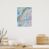 " Skandinavien: Karte von 1963 ... Poster (Küche)