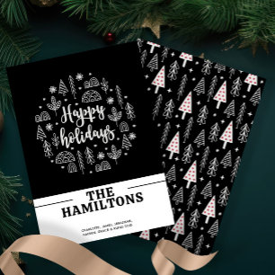 Skandinavien Nordic Happy Holidays Personalisiert Feiertagskarte