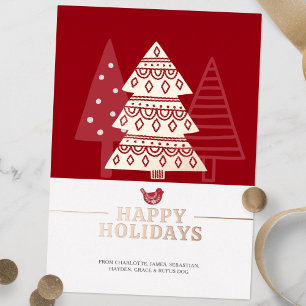 Skandinavien Nordic Happy Holidays Weihnachtsbaume Folien Feiertagskarte