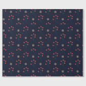 Skandinavien Nordic Winter Berry und Snowflake Geschenkpapier (Flach)