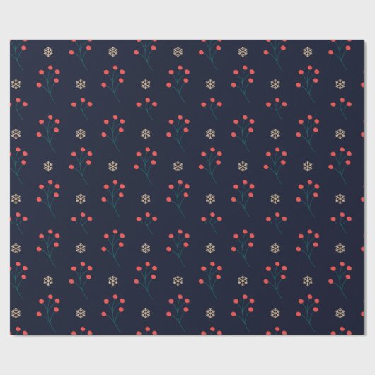 Skandinavien Nordic Winter Berry und Snowflake Geschenkpapier (Flach)