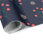 Skandinavien Nordic Winter Berry und Snowflake Geschenkpapier (Rolleneckpunkt)