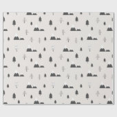 Skandinavien Nordic Winter Holiday Scene Minimal Geschenkpapier (Flach)