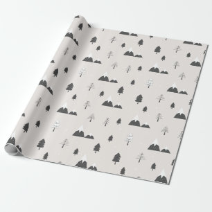 Skandinavien Nordic Winter Holiday Scene Minimal Geschenkpapier