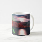 Skandinavien Northern Lights Red Clips Kaffeetasse (VorderseiteRechts)