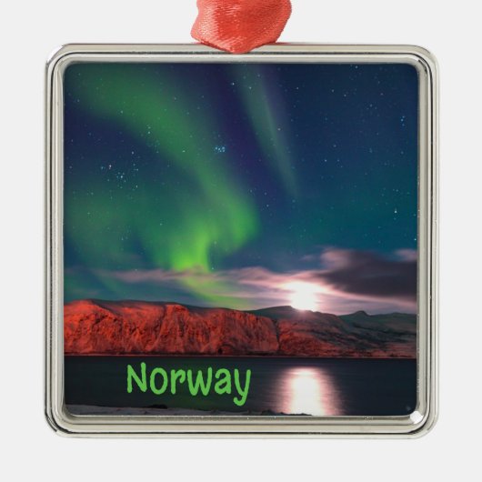Skandinavien Northern Lights Red Clips Ornament Aus Metall (Vorne)