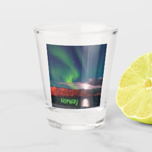 Skandinavien Northern Lights Red Clips Schnapsglas