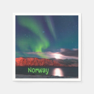 Skandinavien Northern Lights Red Clips Serviette