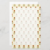 Skandinavien Orangefarbenes Muster Briefpapier (Vorne/Hinten)