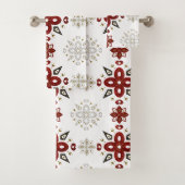 Skandinavien Red Blue Gold Nordic Graphic Badhandtuch Set (Insitu)