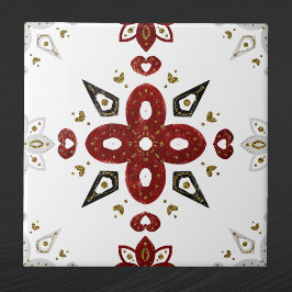 Skandinavien Red Blue Gold Nordic Graphic Fliese