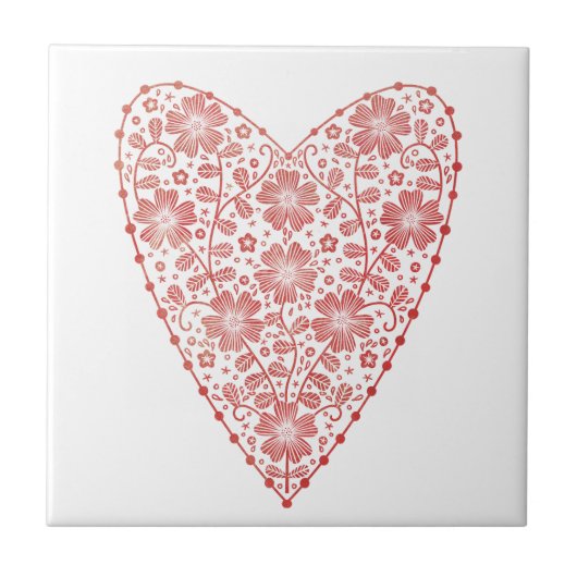 Skandinavien Rot Weiß Fliese (Vorderseite)