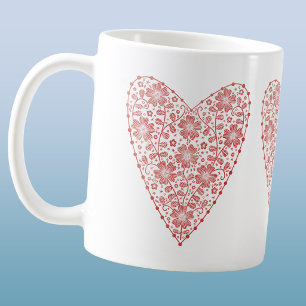 Skandinavien Rot Weiß Kaffeetasse