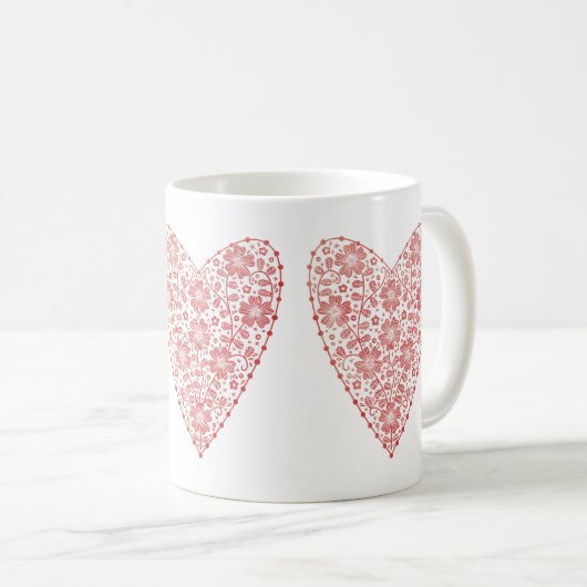 Skandinavien Rot Weiß Kaffeetasse (VorderseiteRechts)