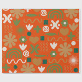 Skandinavien Rustic Retro Weihnachtsmuster Geschenkpapier (Flach)